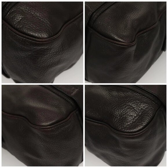 BURBERRY Shoulder Bag Leather Black Gold Auth 134105 - Picture 16 of 16